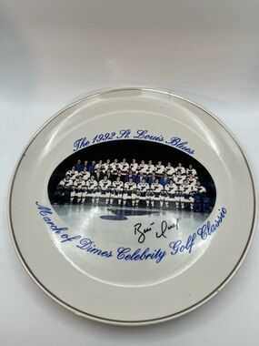 St. Louis Blues 1992 Commemorative White Collector Plate